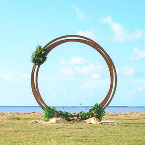 Hawaii beach wedding arch