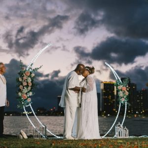 Hawaiian sunset wedding Hawaii sunset elopement